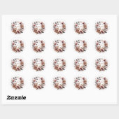 Rustieke Magnolia Koperen Boog Krans  Ronde Sticker (Vel)
