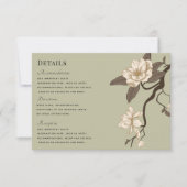 rustieke Magnolia Sage Green Wedding Details RSVP Kaartje (Voorkant)