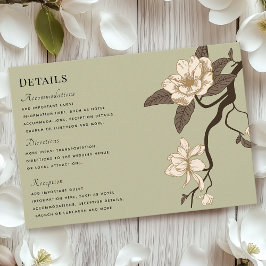 rustieke Magnolia Sage Green Wedding Details RSVP Kaartje