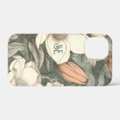 Rustieke Magnolia's Geschilderde Initialen Bloem B Case-Mate iPhone Case (Achterkant (horizontaal))