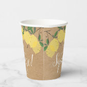 Rustieke Main Squeeze Citroenen Bruidsmeisjesfeest Papieren Bekers (Rechts)