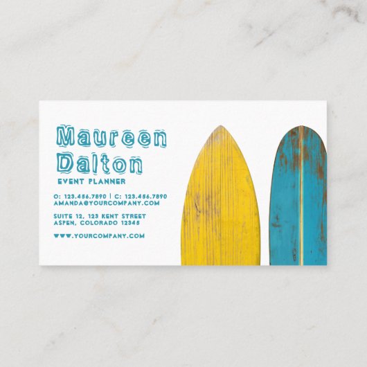 Rustieke Make Waves-typografie visitekaartje (Achterkant)