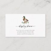 Rustieke Mallard Duck Baby shower Display Shower Informatiekaartje (Voorkant)