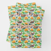 Rustieke Mallard Ducks Blauwe Gevleugelde Blauwgro Inpakpapier Vel (In situ)