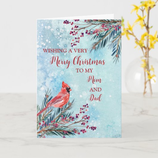 Rustieke mam en pap kerst kaart (Gele Bloem)