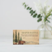 Rustieke Mama & Baby Beer Luier Raffle Informatiekaartje (Staand voorkant)