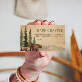 Rustieke Mama & Baby Beer Luier Raffle Informatiekaartje
