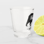 Rustieke Mama Beer Monogram Familienaam Shot Glas (Links)