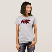Rustieke Mama Beer Red Buffalo Plaid T-shirt (Voorkant volledig)