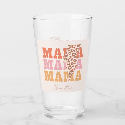 Rustieke "mama" herhaling glas (Achterkant)