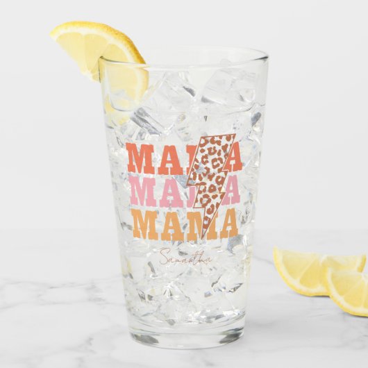 Rustieke "mama" herhaling glas (Voorkant ijs)