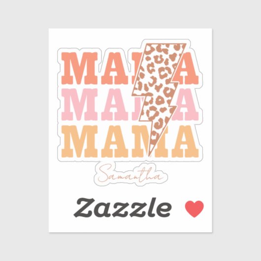 Rustieke "mama" herhaling sticker (Vel)