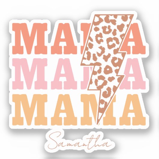 Rustieke "mama" herhaling sticker (Voorkant)