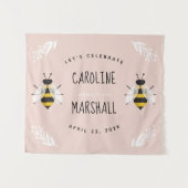 Rustieke Mama naar Bee Baby Meisje Douche Teken Wandkleed (Voorkant (horizontaal))