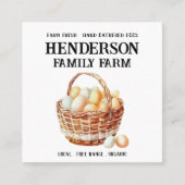 Rustieke Mand Kippeneieren Boerderij Visitekaartje (Voorkant)