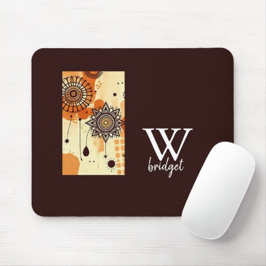 Rustieke Mandala Warm Bloemen Herfst Tone Muismat (Met muis)
