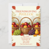 Rustieke manden van appels Vriendschap Potluck Feestdagenkaart (Voorkant)