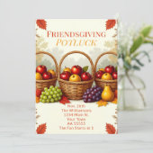 Rustieke manden van appels Vriendschap Potluck Feestdagenkaart (Staand voorkant)