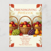 Rustieke manden van appels Vriendschap Potluck Feestdagenkaart (Voorkant)