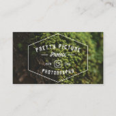 Rustieke mannelijke geometrische groene fotografie visitekaartje (Voorkant)