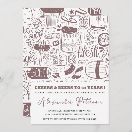  rustieke Mannen 64ste verjaardag Kaart (Voorkant / Achterkant)