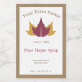 Rustieke Maple Syrup Kraft Label Sticker (Enkel label)