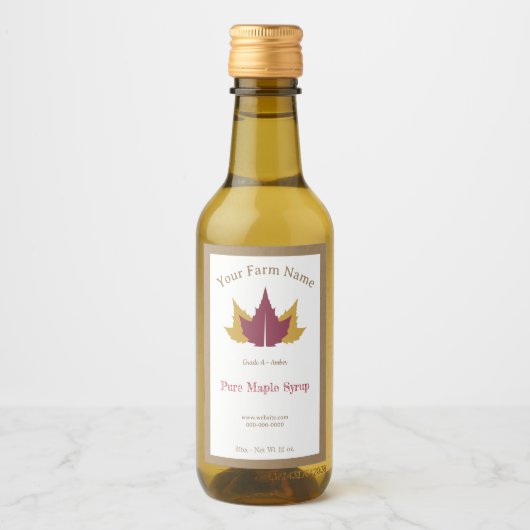 Rustieke Maple Syrup Kraft Label Sticker (Voorkant)