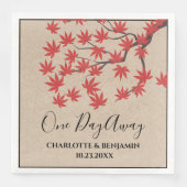 Rustieke Maple Tree Herfst Herfstrepetitie Servet (Voorkant)