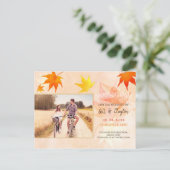 Rustieke Maple trouwfoto Save the Date Briefkaart (Staand voorkant)