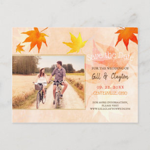 Rustieke Maple trouwfoto Save the Date Briefkaart