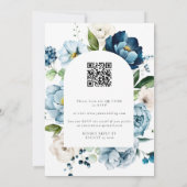 Rustieke Marine Blauw Alles in 1 Budget QR Code Hu Kaart (Achterkant)
