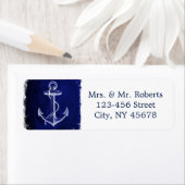 rustieke marine blauw anker nautische bruiloft etiket (Insitu)