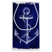 rustieke marine blauw anker nautische bruiloft gun klein cadeauzakje (Achterkant)