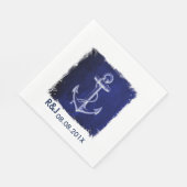 rustieke marine blauw anker nautische bruiloft gun servetten (Hoek)