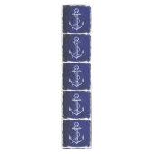 rustieke marine blauw anker nautische bruiloft korte tafelloper (Voorkant)