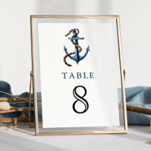 Rustieke Marine Blauw Anker Touw Nautische Huwelij