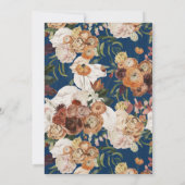 Rustieke Marine Blauw Hout Herfst Bloemen Krans Tr Kaart (Achterkant)