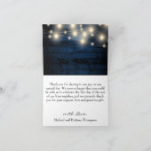 Rustieke Marine Blauw Houten Strijklichten Bedankkaart (Binnen)