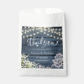 Rustieke Marine Blauw Houten Strijklichten & Kant  Bedankzakje (Voorkant)