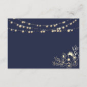 Rustieke Marine Blauwe Bruiloft Details Informatiekaartje (Achterkant)