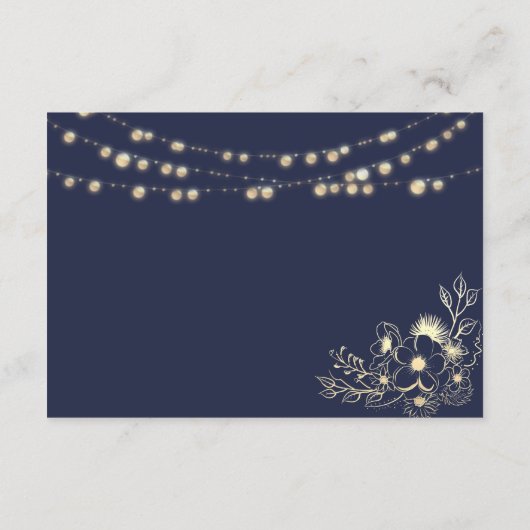 Rustieke Marine Blauwe Bruiloft Details Informatiekaartje (Achterkant)