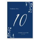 Rustieke Marine Blauwe Wildbloemen Boho Bruiloft Kaart (Voorkant)