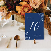 Rustieke Marine Blauwe Wildbloemen Boho Bruiloft Kaart