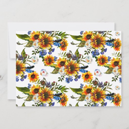 Rustieke Marine Blauwe Zonnebloem Save the Date Fo (Achterkant)