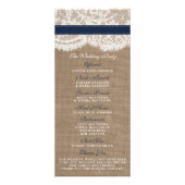 Rustieke Marine Blauwe Zonnebloem Trouwprogramma Reclamekaart (Achterkant)