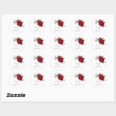 Rustieke Marine Bourgondische Floral bruiloft guns Ronde Sticker (Vel)