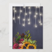 Rustieke marine en bordeaux winter bloemenbruiloft kaart (Achterkant)