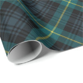 Rustieke Marine en Green Black Watch Plaid Vakanti Cadeaupapier (Rol Hoek)