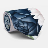 Rustieke marine en Jade Peony bruidskamer Stropdas (Opgerold)