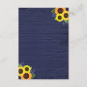 Rustieke Marine Hout Zonnebloem Bruiloft Accommoda Informatiekaartje (Achterkant)
